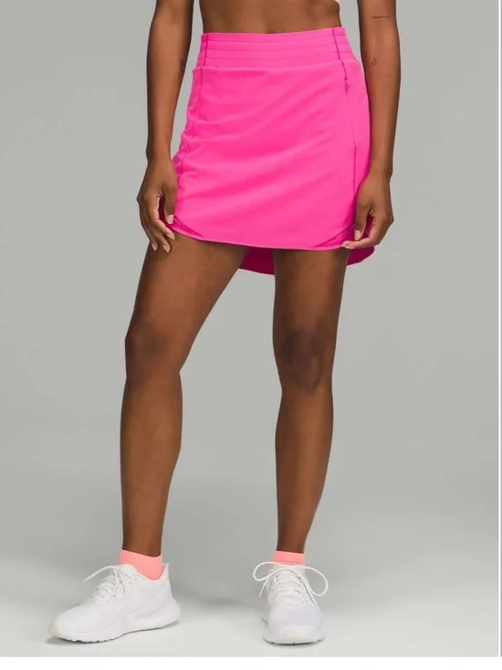 Lululemon Women’s Size 12 Hotty Hot High Rise Skirt Long EUC Sonic Pink Tennis - Picture 3 of 14